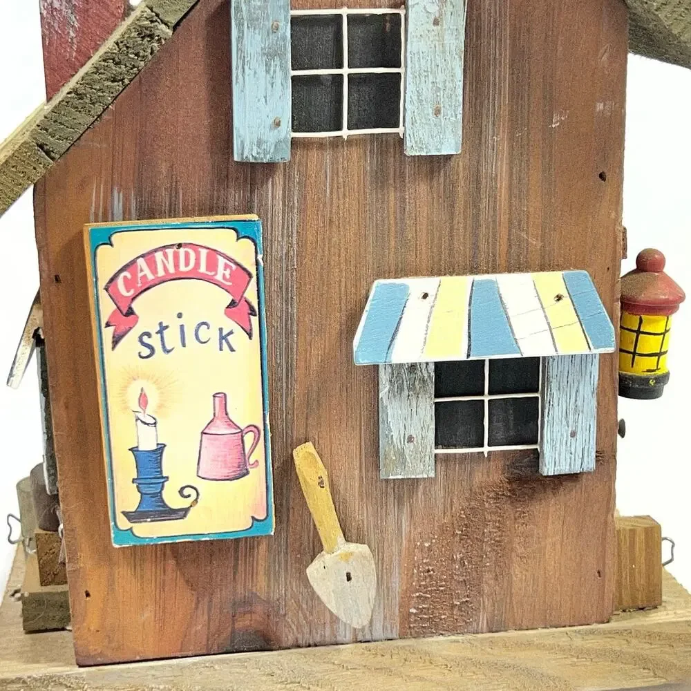 Vintage Wood Mining Town General Store Birdhouse 5x7x9